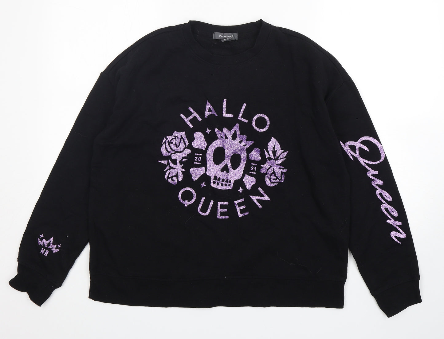 Primark Womens Black  Cotton Pullover Sweatshirt Size M   - Halloween
