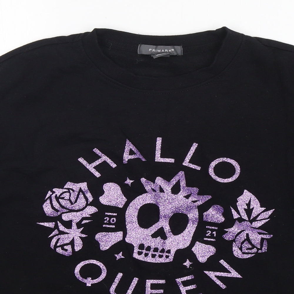 Primark Womens Black  Cotton Pullover Sweatshirt Size M   - Halloween