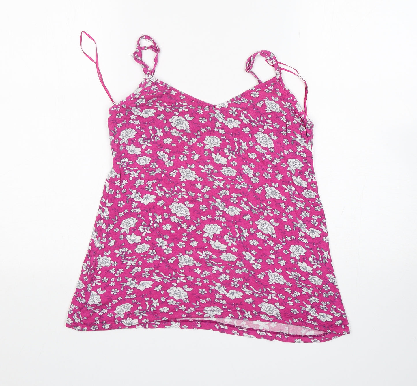 Primark Womens Pink Floral Viscose Cami Pyjama Top Size M