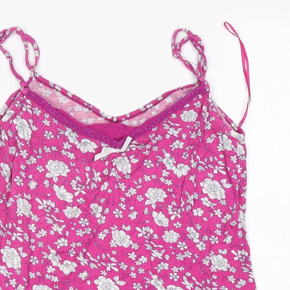 Primark Womens Pink Floral Viscose Cami Pyjama Top Size M