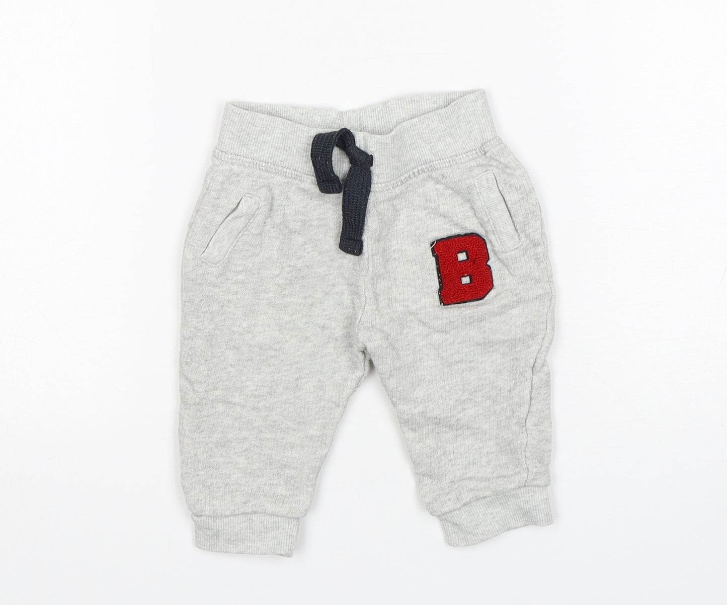 F&F Boys Grey  Cotton Sweatpants Trousers Size 3-6 Months