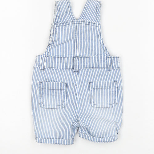 Primark Boys Blue Striped Cotton Dungaree One-Piece Size 3-6 Months