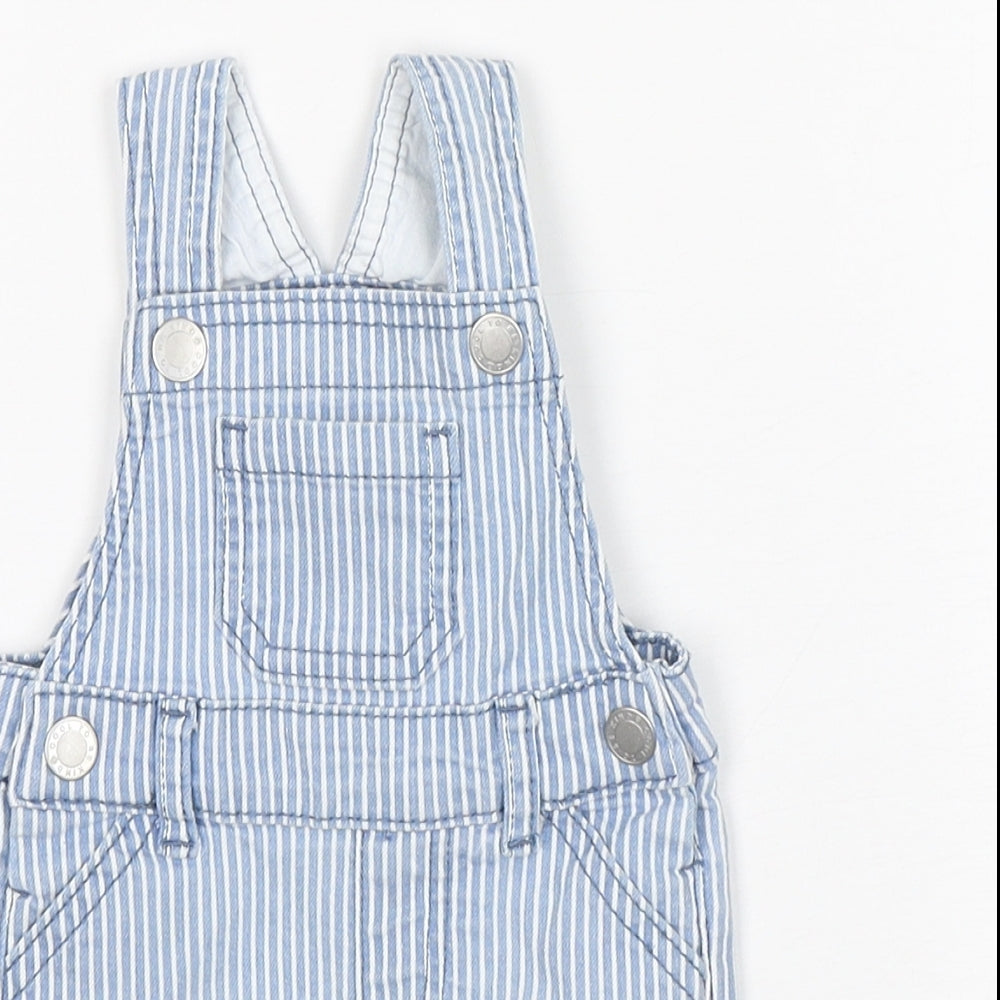 Primark Boys Blue Striped Cotton Dungaree One-Piece Size 3-6 Months