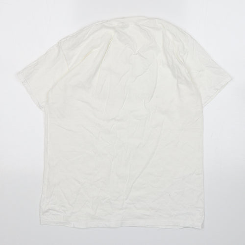 Fruit of the Loom Womens White  Cotton Basic T-Shirt Size M Round Neck - The Bride