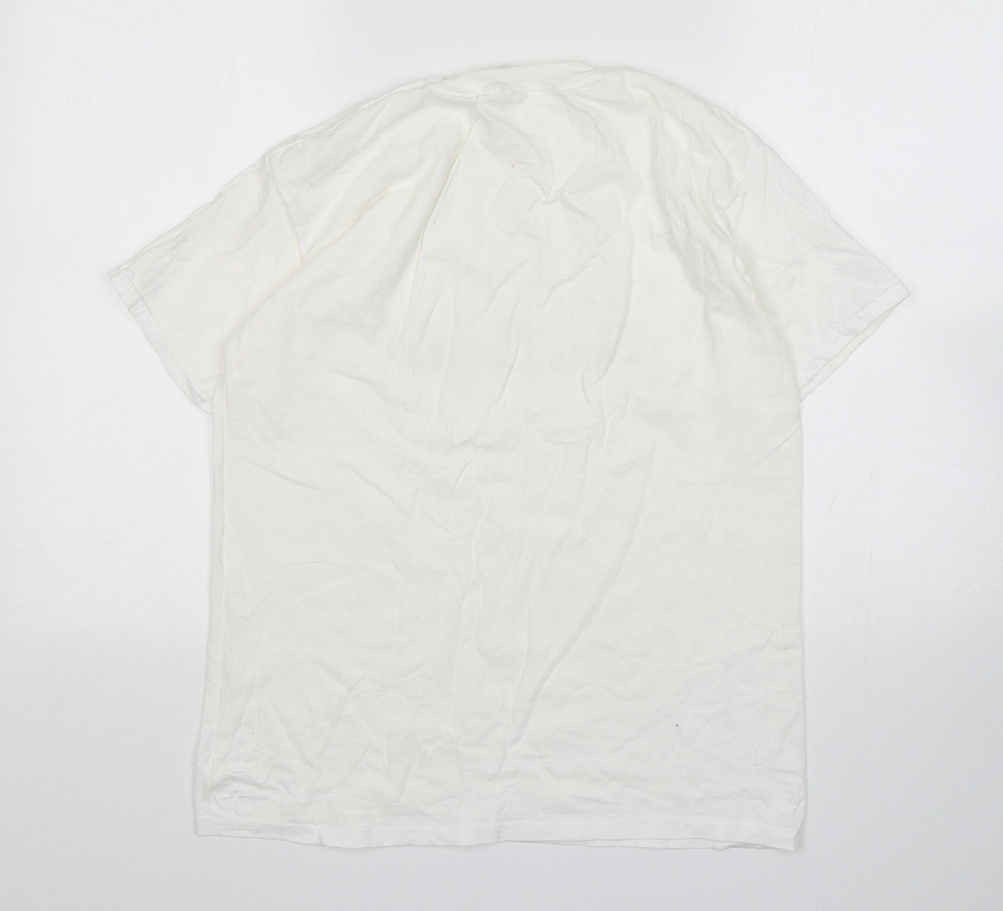 Fruit of the Loom Womens White  Cotton Basic T-Shirt Size M Round Neck - The Bride