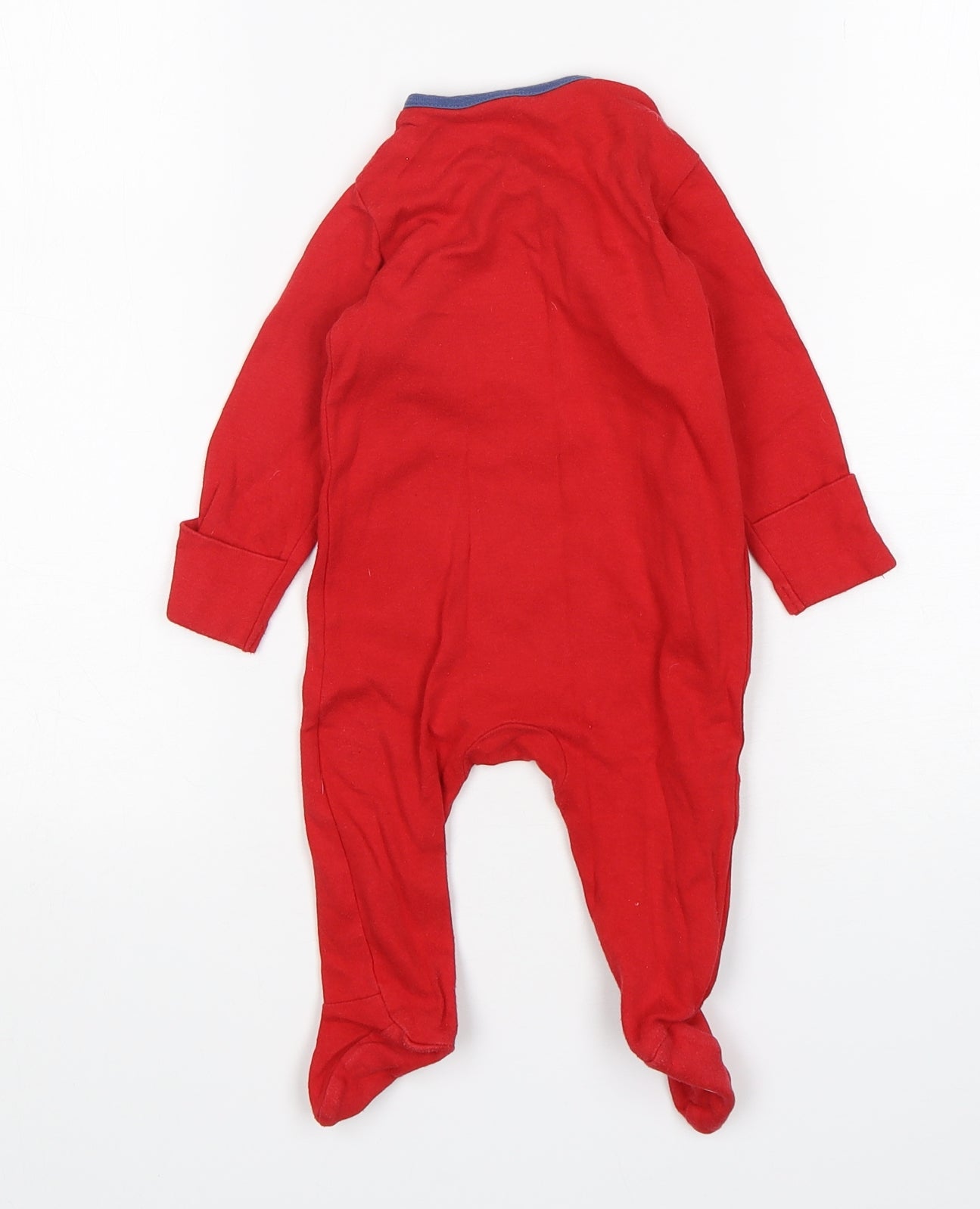 Mothercare Boys Red  Cotton Babygrow One-Piece Size 3-6 Months