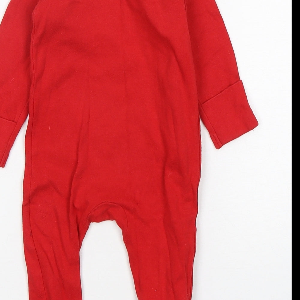 Mothercare Boys Red  Cotton Babygrow One-Piece Size 3-6 Months