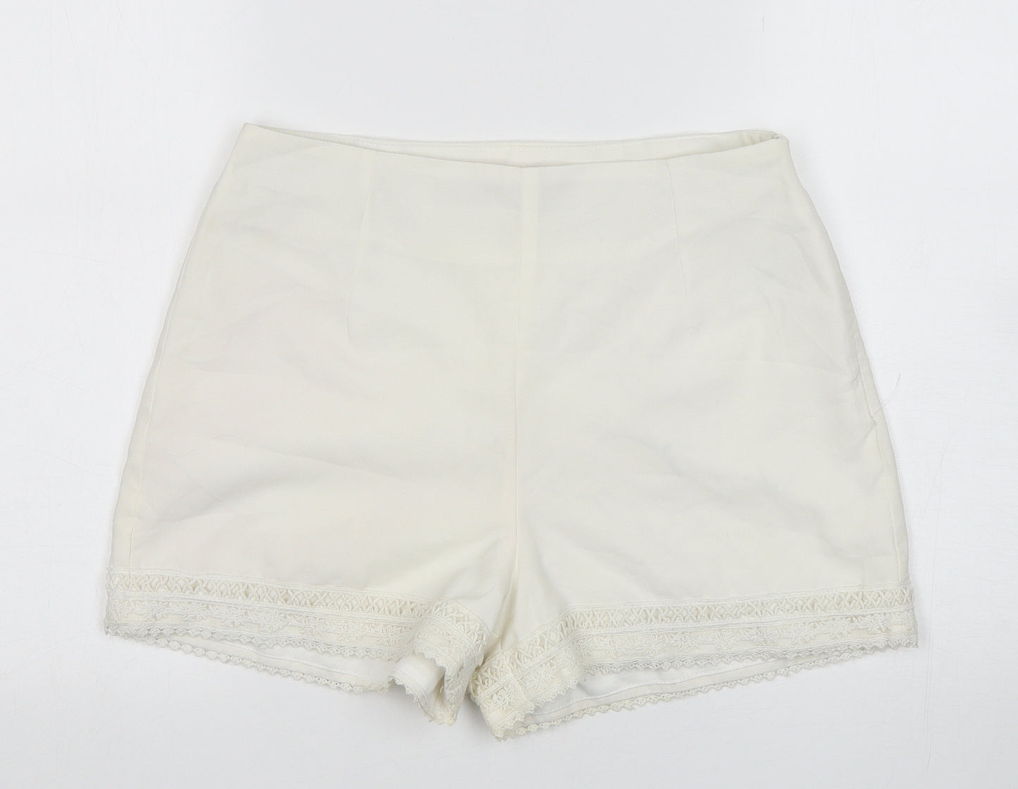 Boohoo Womens White  Polyester Sailor Shorts Size 10 L3 in Regular Zip