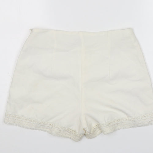 Boohoo Womens White  Polyester Sailor Shorts Size 10 L3 in Regular Zip