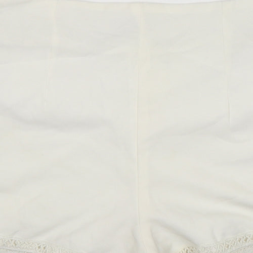 Boohoo Womens White  Polyester Sailor Shorts Size 10 L3 in Regular Zip