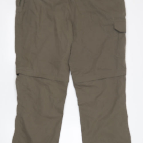 Brasher  Mens Green  Polyester Cargo Trousers Size 40 L30 in Regular Zip - Zip off legs