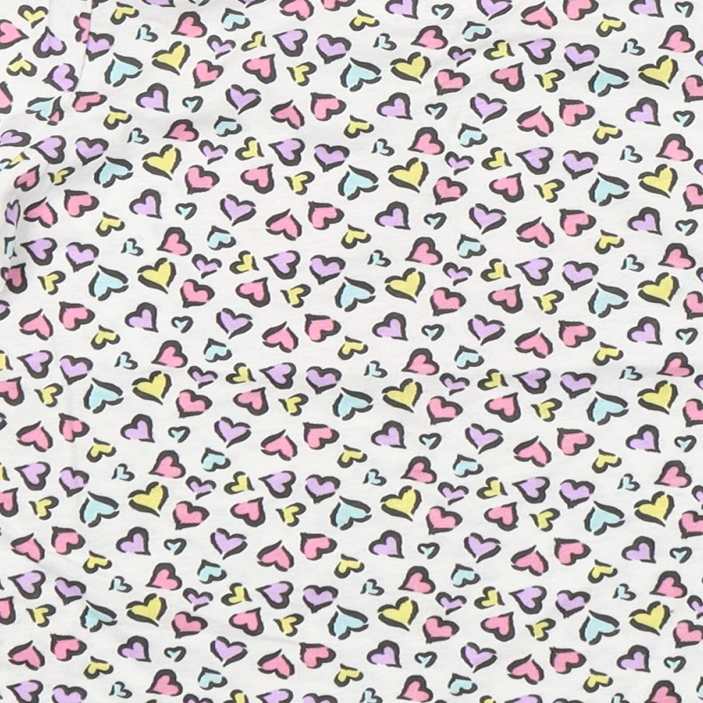 Primark Girls Multicoloured Spotted Cotton Basic T-Shirt Size 5-6 Years Round Neck Pullover