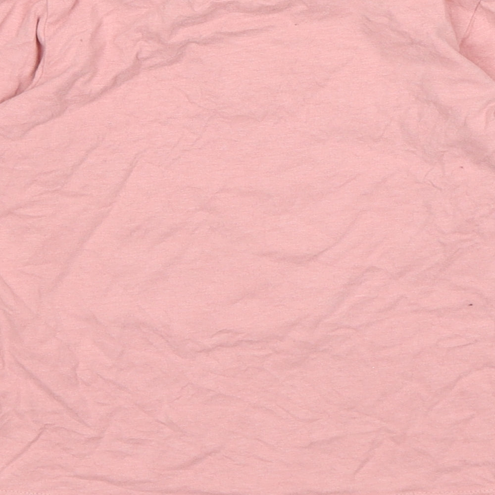 Nutmeg Girls Pink  Cotton Basic T-Shirt Size 5-6 Years Round Neck Pullover - Unicorn
