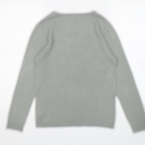 Primark Womens Grey V-Neck  Acrylic Pullover Jumper Size 6