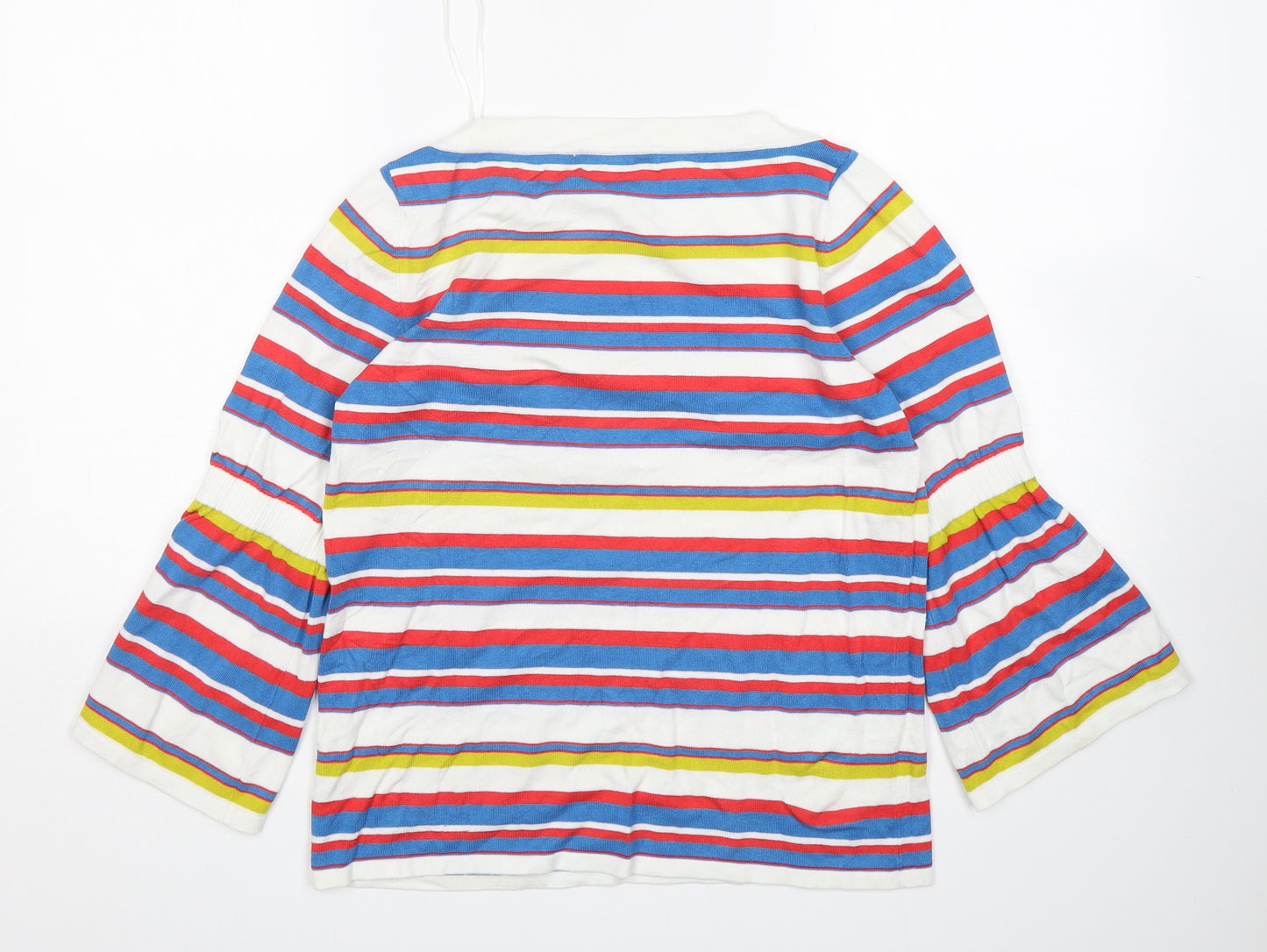 NEXT Womens Multicoloured Round Neck Striped Viscose Pullover Jumper Size 12