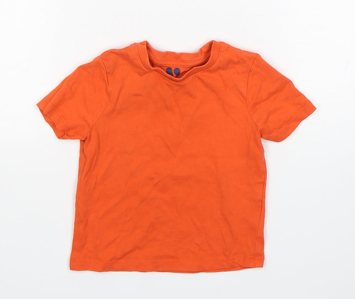 Matalan Boys Orange  Cotton Basic T-Shirt Size 12-18 Months Round Neck Pullover