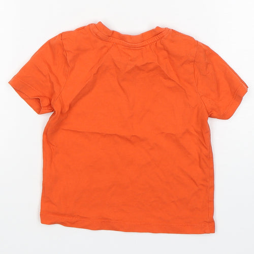 Matalan Boys Orange  Cotton Basic T-Shirt Size 12-18 Months Round Neck Pullover