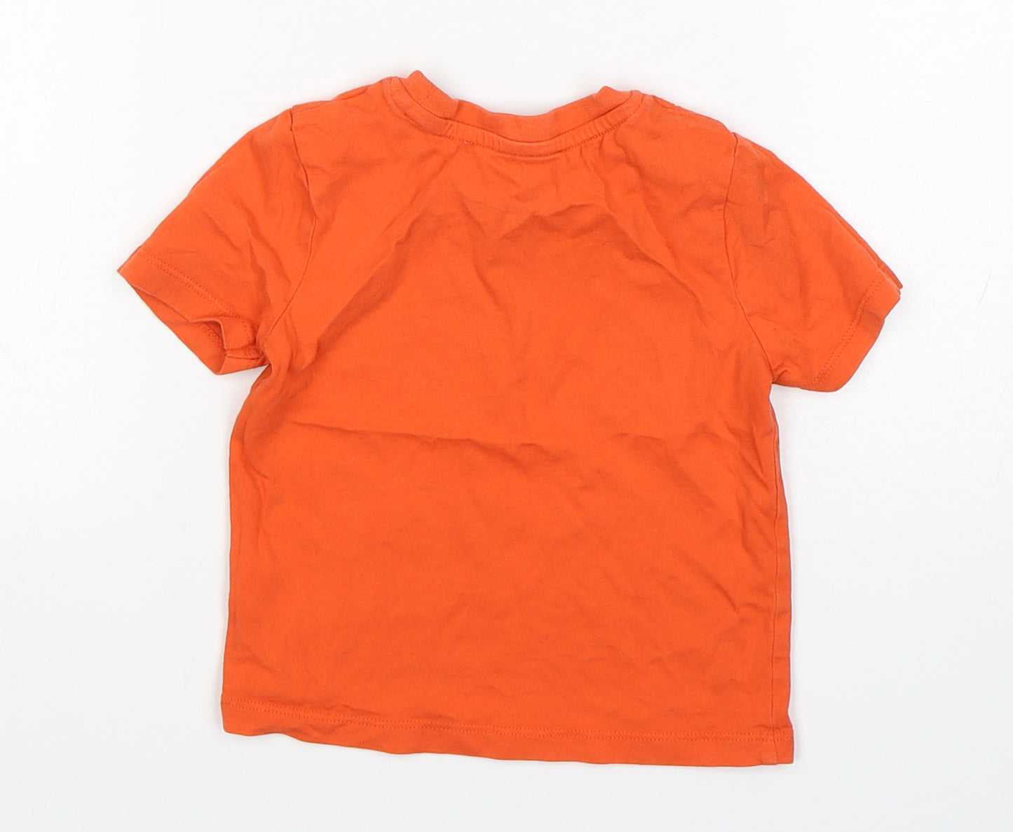 Matalan Boys Orange  Cotton Basic T-Shirt Size 12-18 Months Round Neck Pullover
