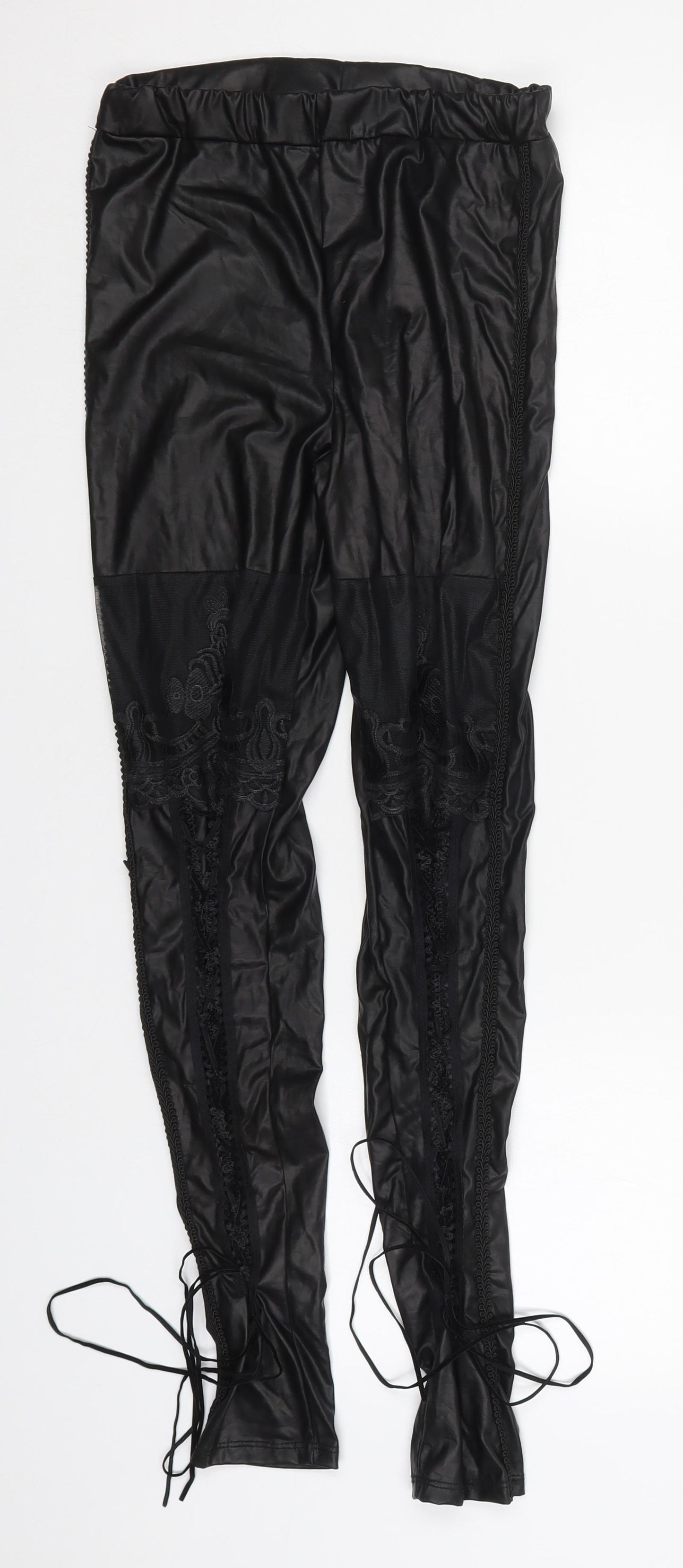 Ann Summers Womens Black  Polyester Carrot Leggings Size 8 L28 in