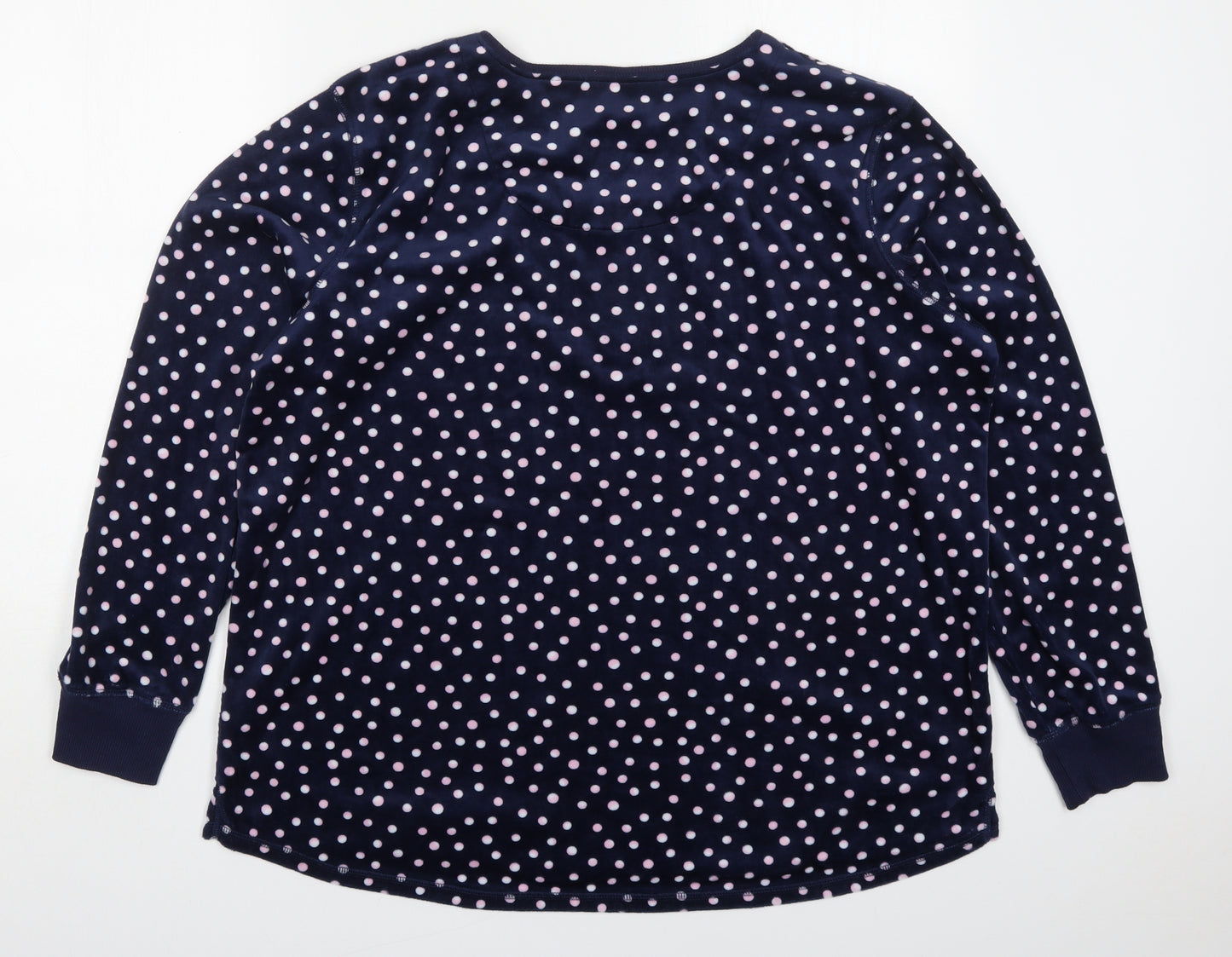 Preworn Womens Blue Polka Dot Polyester Top Pyjama Top Size XL
