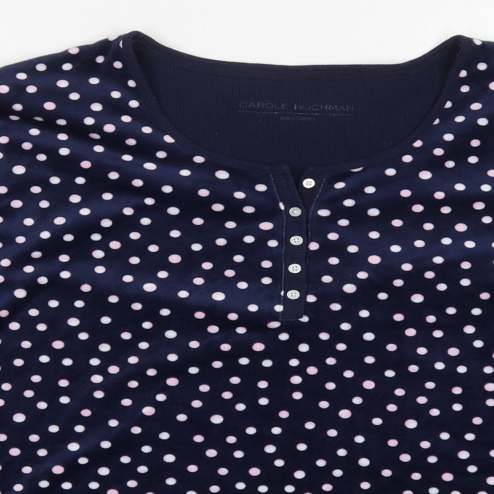 Preworn Womens Blue Polka Dot Polyester Top Pyjama Top Size XL