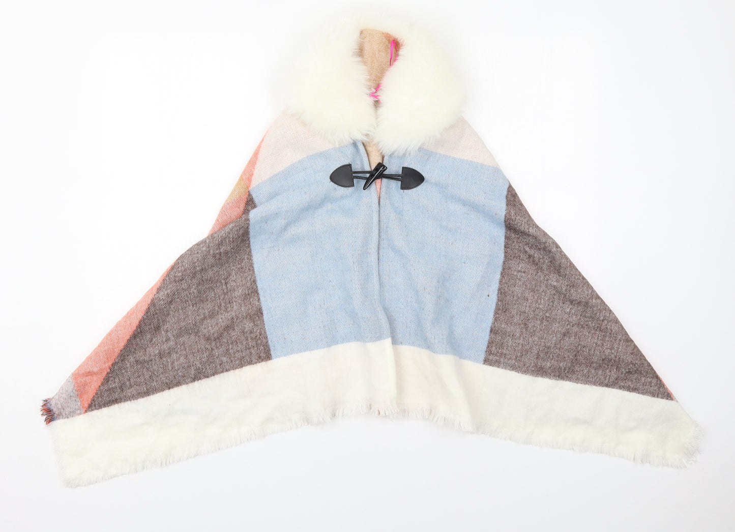 Very Womens Multicoloured Check  Jacket Poncho One Size  Button