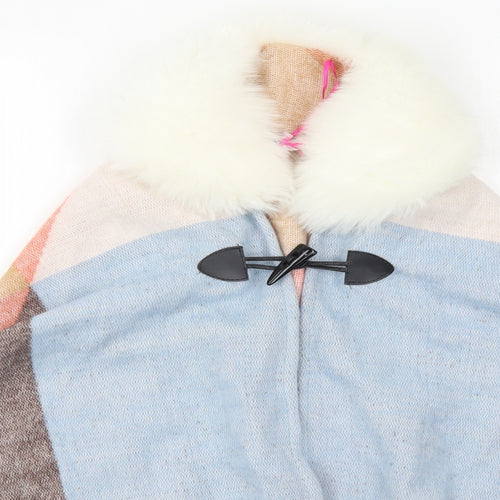 Very Womens Multicoloured Check  Jacket Poncho One Size  Button