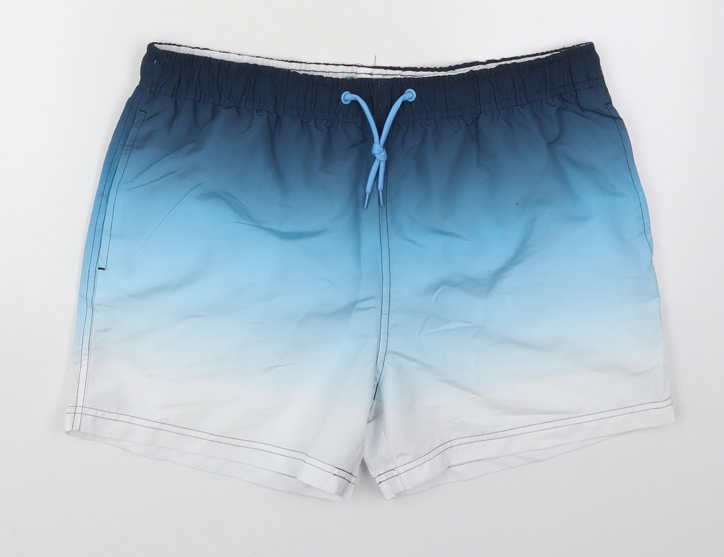 Primark Mens Blue  Polyester Athletic Shorts Size M  Regular Drawstring - Swim Shorts