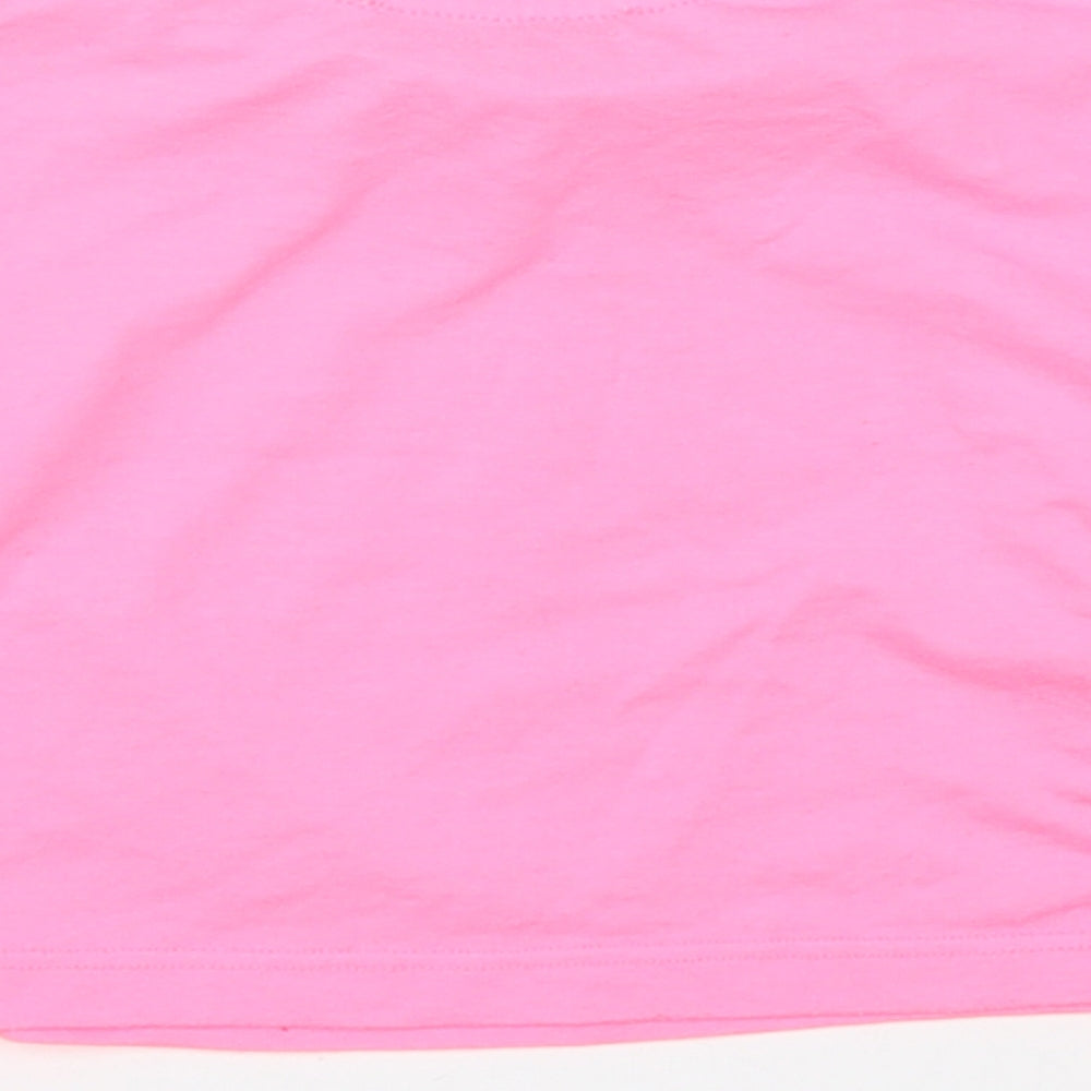 George Girls Pink  Polyester Basic T-Shirt Size 4-5 Years Crew Neck Pullover - Girl Icon Always On Trend