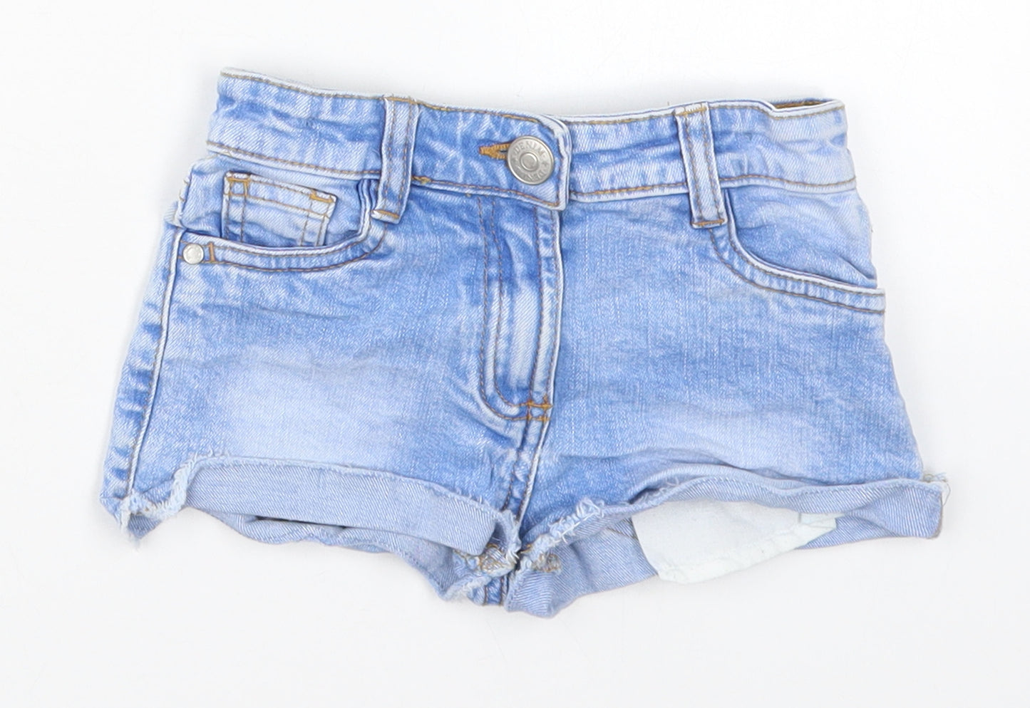 Dunnes Girls Blue  Cotton Cut-Off Shorts Size 5 Years  Regular