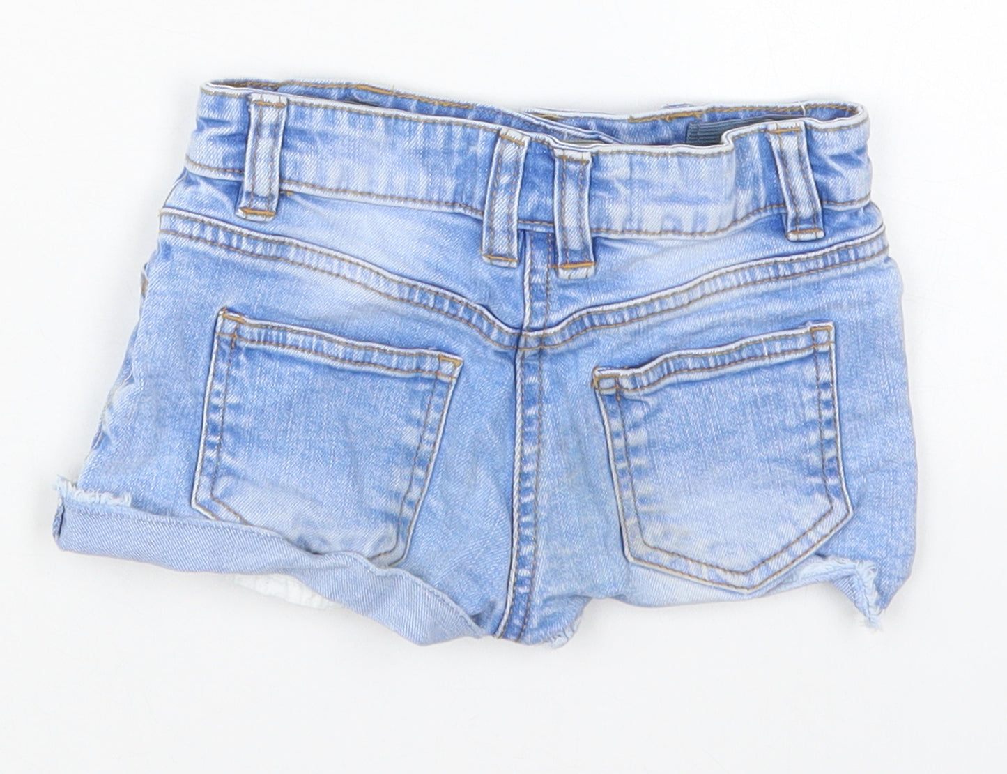 Dunnes Girls Blue  Cotton Cut-Off Shorts Size 5 Years  Regular