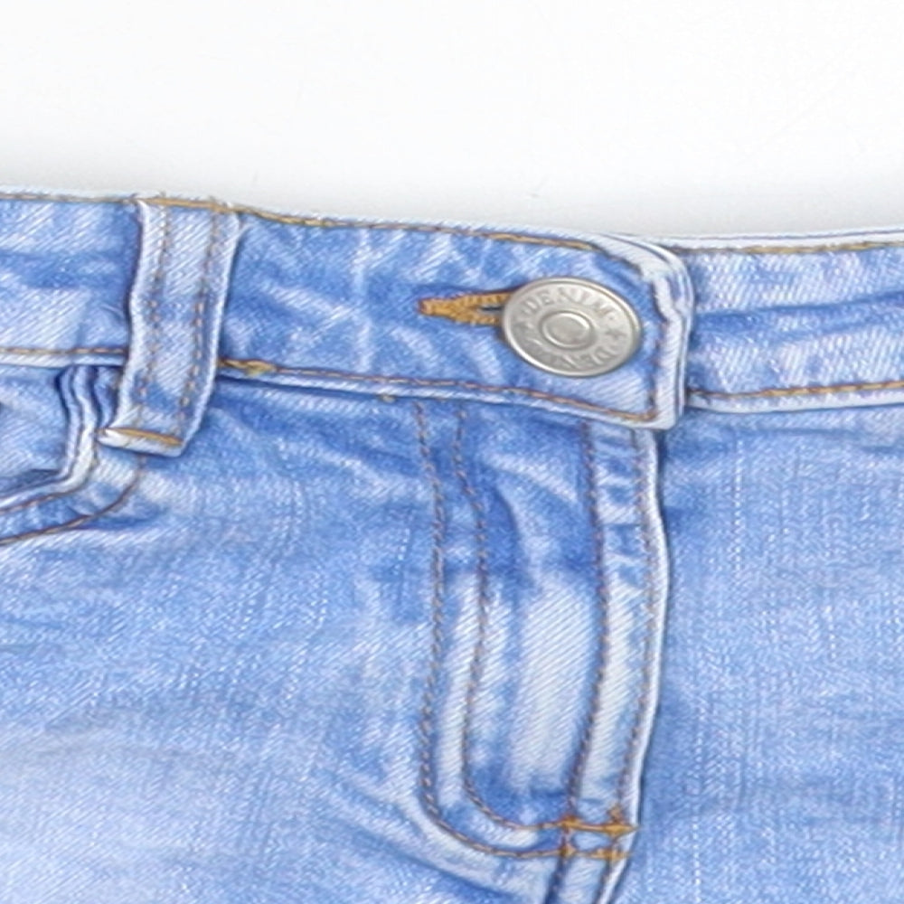 Dunnes Girls Blue  Cotton Cut-Off Shorts Size 5 Years  Regular