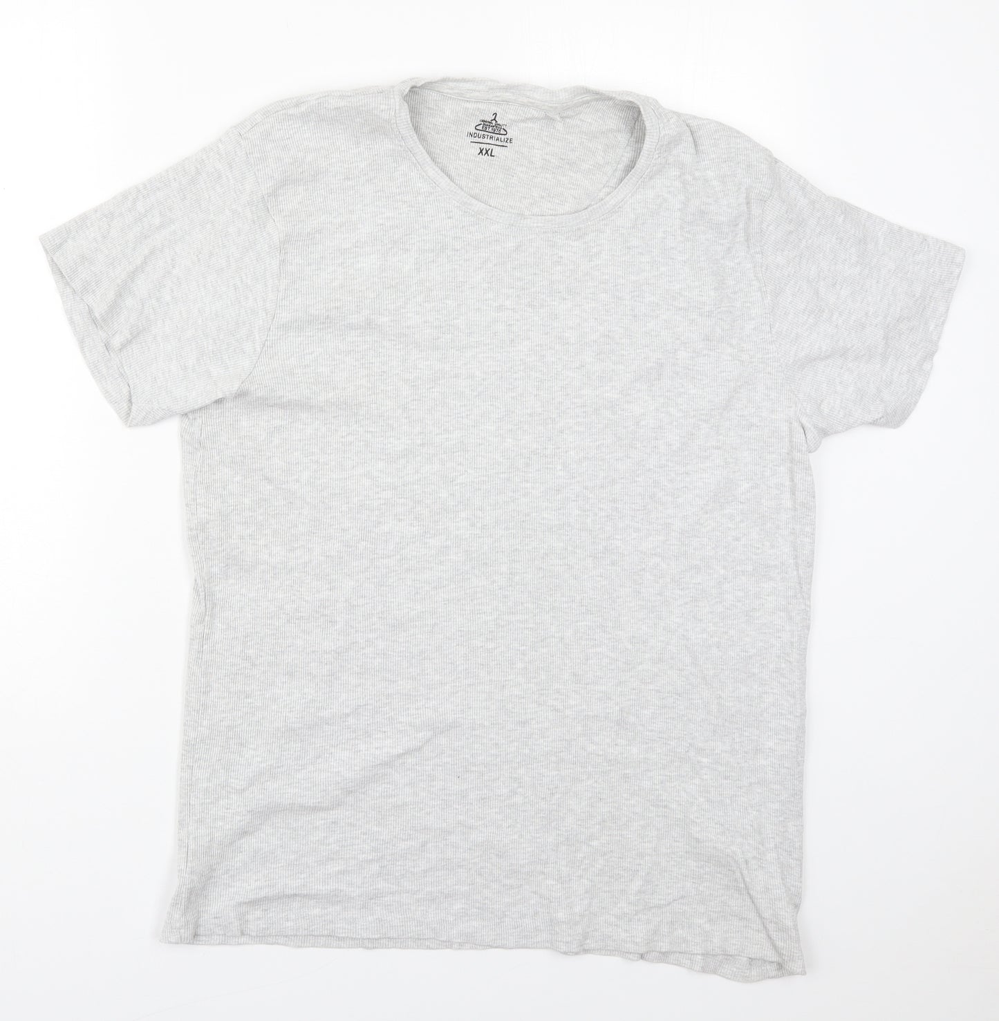 Industrialize Mens Grey  Cotton  T-Shirt Size 2XL Crew Neck