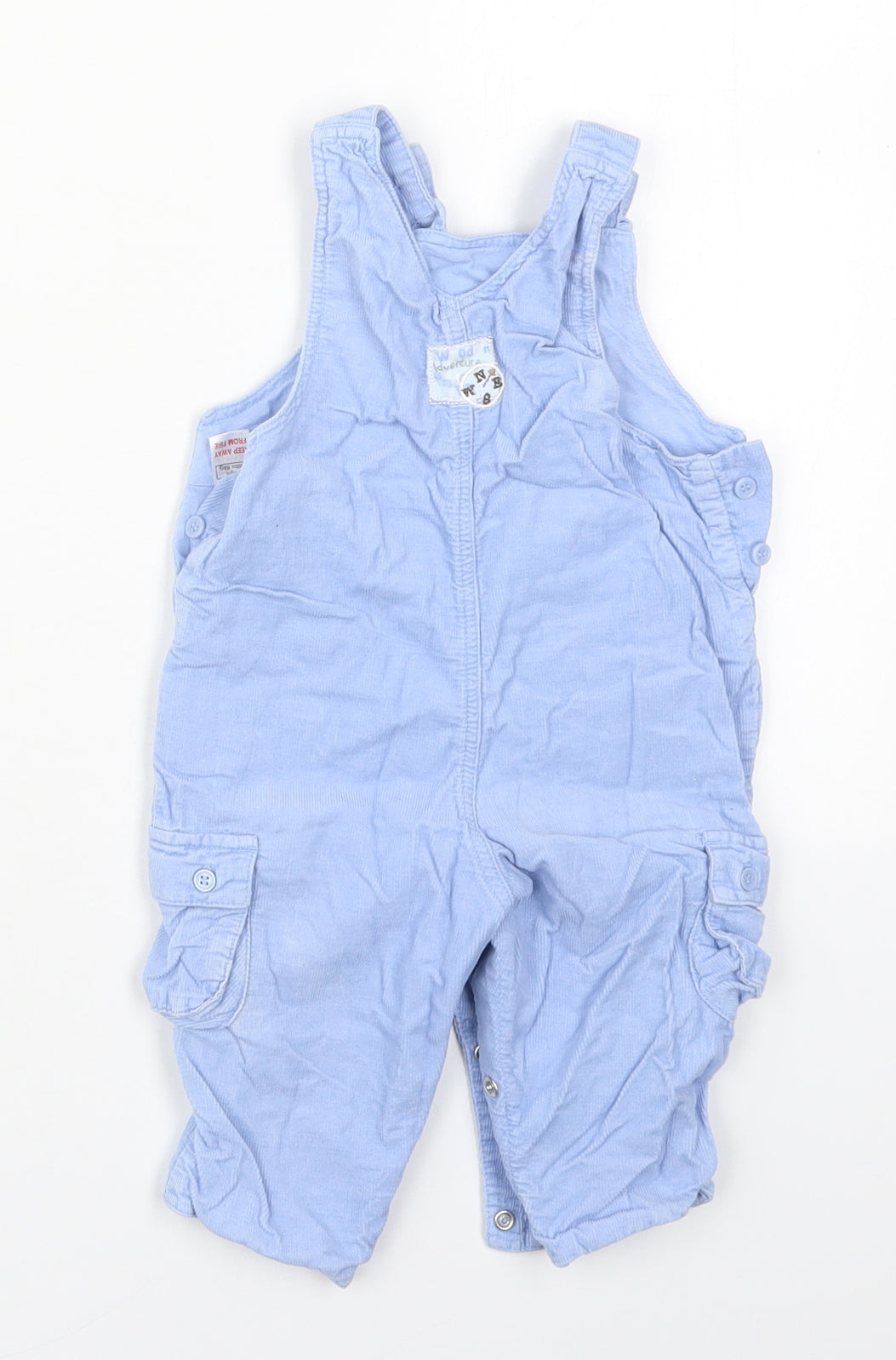 George Boys Blue  Cotton Dungaree One-Piece Size 3-6 Months  Button - Puppy