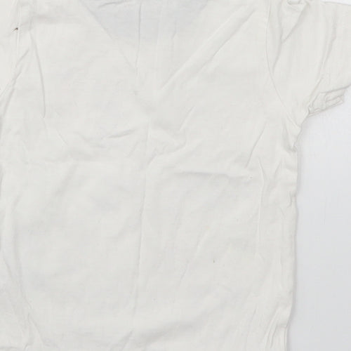 Nutmeg Boys White  Cotton Basic T-Shirt Size 12-18 Months Crew Neck Pullover - Super Hero Let's Go Make Some Noise