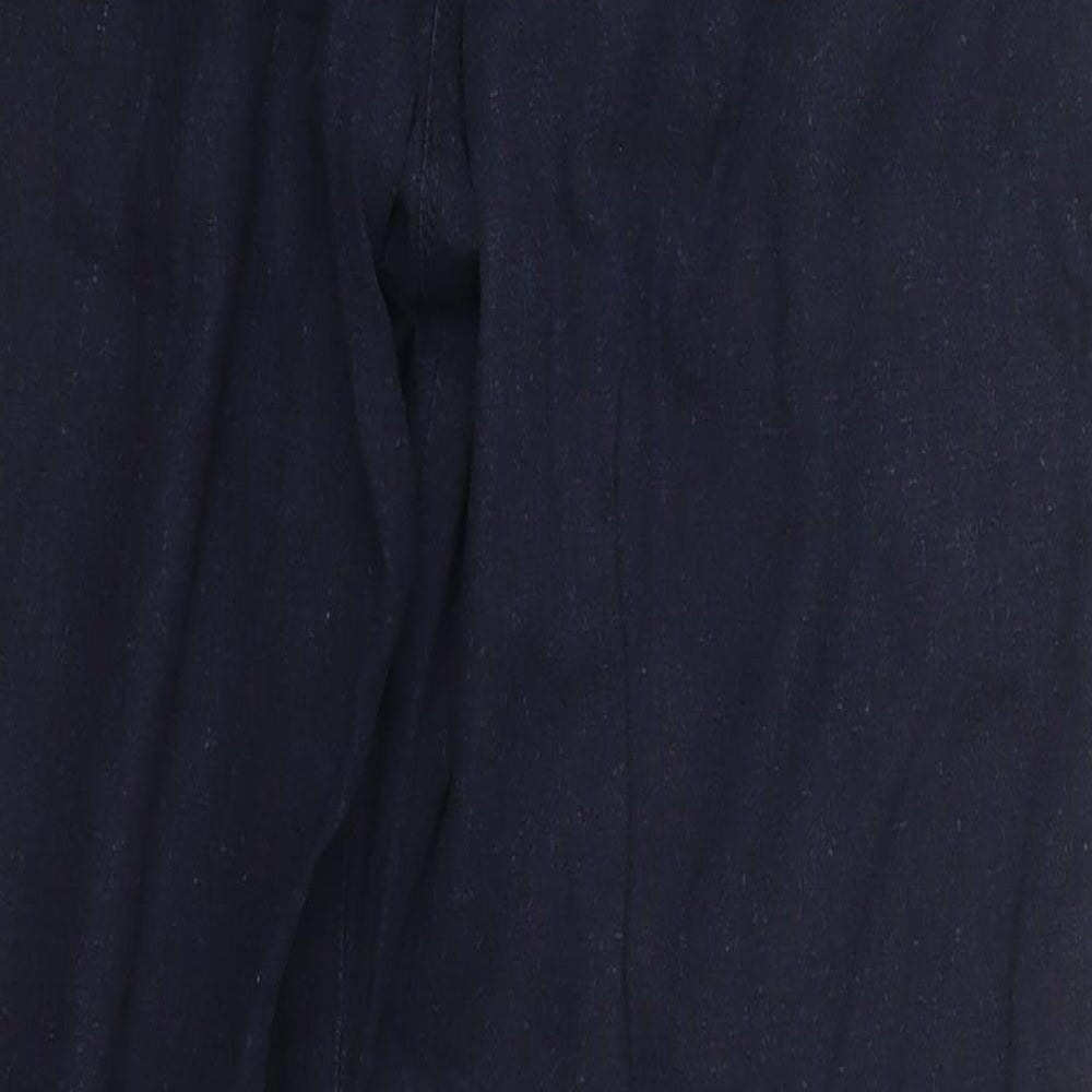 BHS Womens Blue  Linen Trousers  Size 10 L27 in Regular Button
