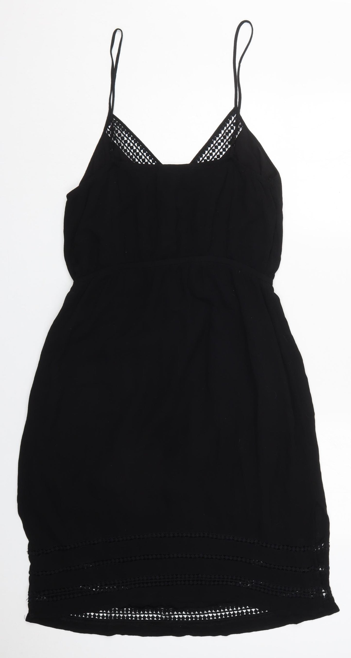 New Look Womens Black  Viscose Tank Dress  Size 16  V-Neck Pullover