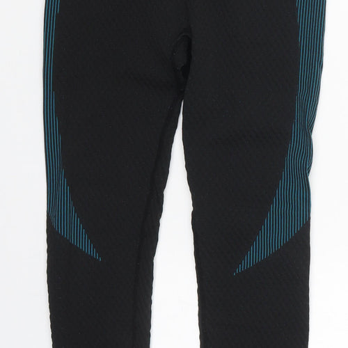 Preworn Womens Blue Striped Nylon Compression Leggings Size M L24 in Regular