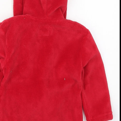 Primark Baby Red Solid Polyester Kimono Robe Size 9-12 Months  Tie