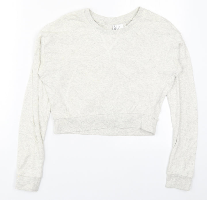 H&M Womens Grey Cotton Pullover Sweatshirt Size XS Pullover