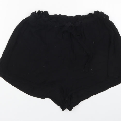 H&M Womens Black  Viscose Mom Shorts Size 10  Regular