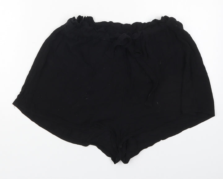 H&M Womens Black Viscose Mom Shorts Size 10 Regular