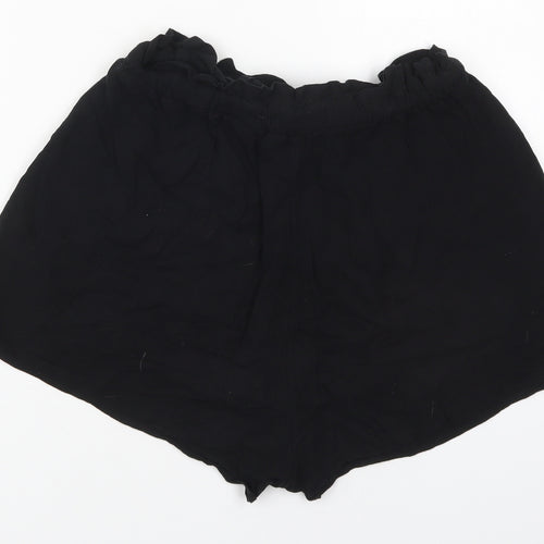H&M Womens Black  Viscose Mom Shorts Size 10  Regular