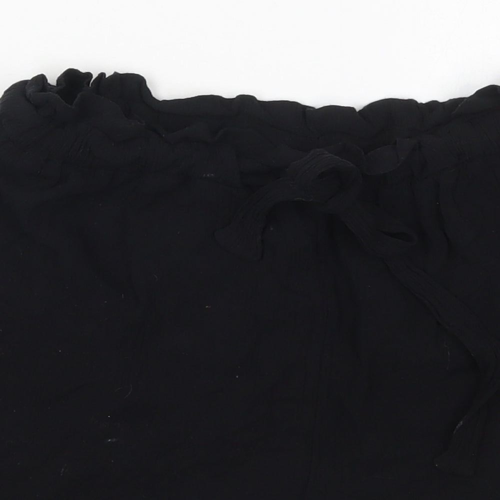 H&M Womens Black  Viscose Mom Shorts Size 10  Regular