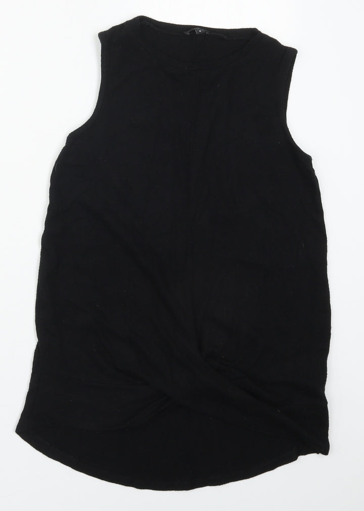 River Island Womens Black  Viscose Basic Tank Size 6 Round Neck