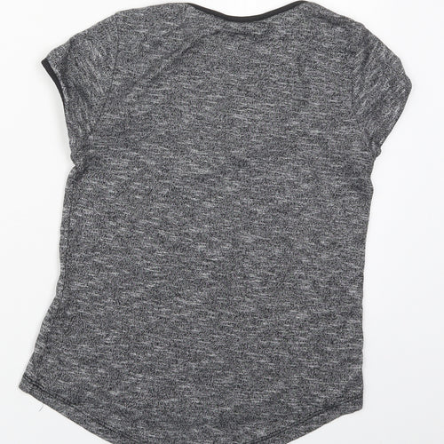 Atmosphere Womens Grey  Viscose Basic T-Shirt Size 6 Round Neck
