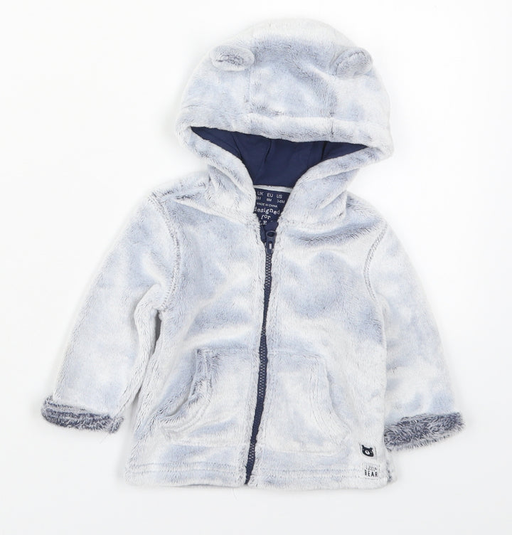 F&F Boys Blue Jacket Size 3-6 Months Zip