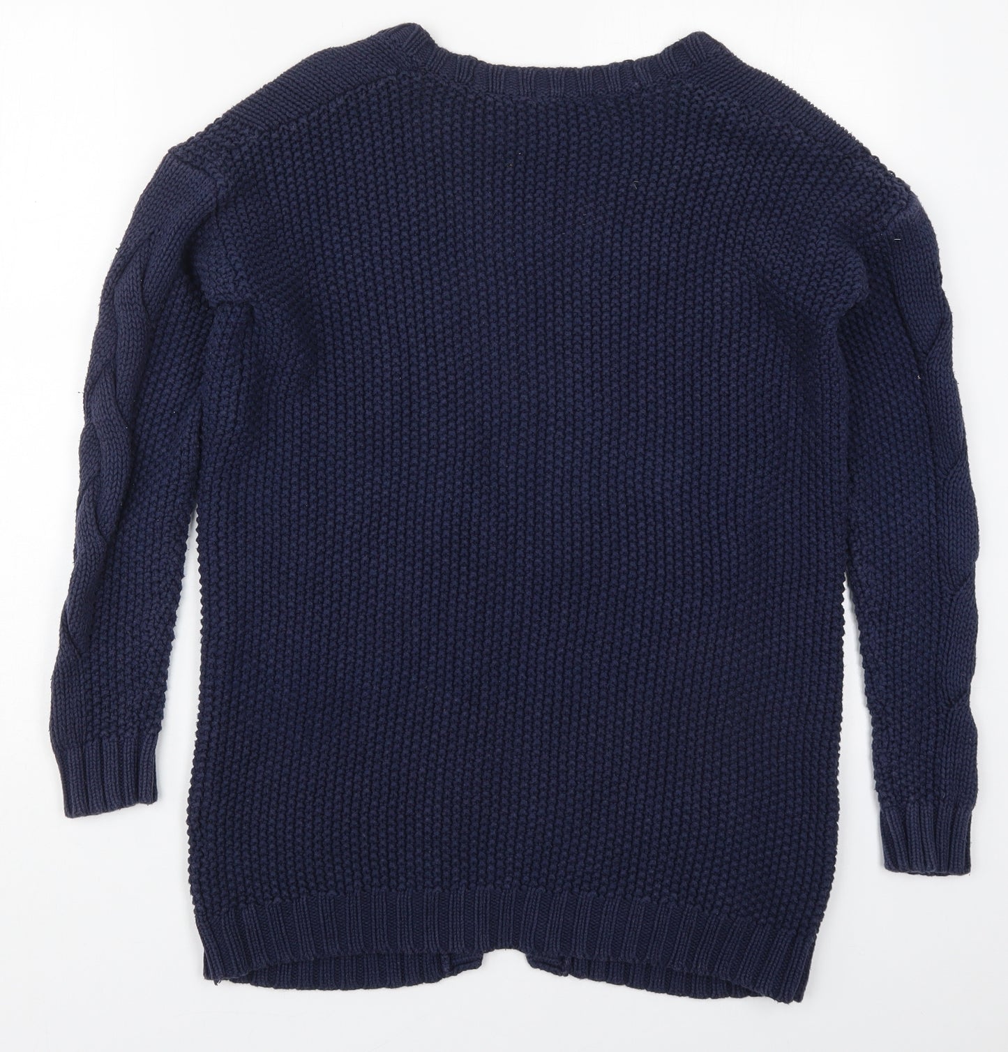 TU Womens Blue V-Neck  Cotton Cardigan Jumper Size 10