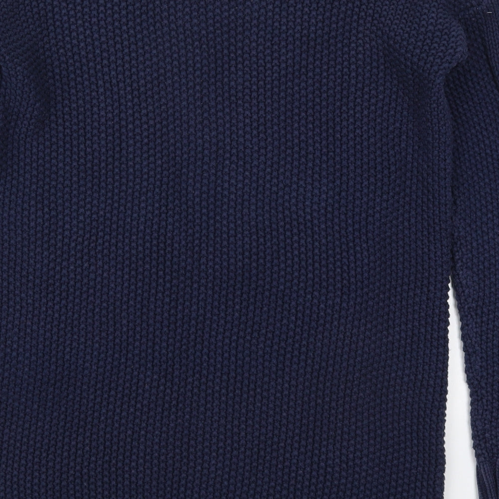 TU Womens Blue V-Neck  Cotton Cardigan Jumper Size 10