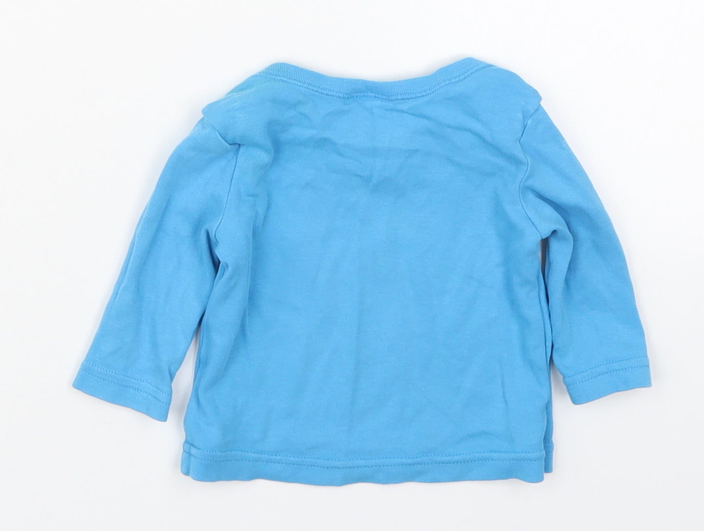 Tesco Boys Blue  Cotton Basic T-Shirt Size 0-3 Months Round Neck Pullover - Mr Perfect Just Like Daddy